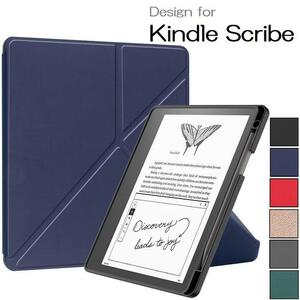 Kindle Scribe 10.2インチ用 PU+TPUカバーケース 電子書籍 耐衝撃 手帳型オートスリープ機能 スタンド 黒