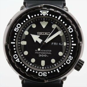 ■ 1円 ～ 正規 中古品 参定13.2万■ SEIKO セイコー ■ マリンマスター SBBN035 ■箱保 ブラック ツナ缶 スキューバ ダイバー 7C46-0AG0