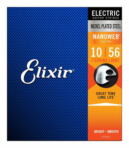 即決◆新品◆送料無料Elixir 12057×1 [10-56] NANOWEB Light 7弦 エレキ ギター弦/メール便