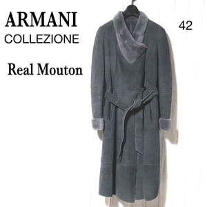 アルマーニ ムートンコート 42/ARMANI COLLEZIONI 高級 シェアリング 羊革