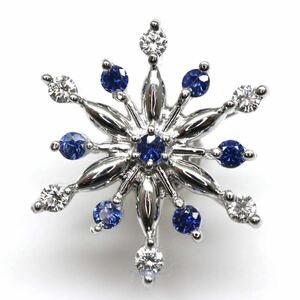 ソーティング付き!!◆K18 天然ダイヤモンド/天然サファイアペンダントトップ◆A 約1.6g diamond sapphire pendant necklace EA5/EA6