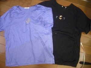 婦人Tシャツ２枚セット（黒・うす紫）