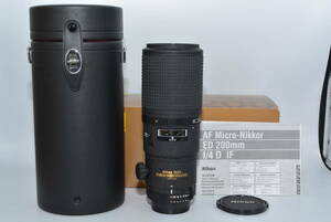 【極上品】 Nikon 単焦点マイクロレンズ Ai AF Micro Nikkor 200mm f/4D IF-ED フルサイズ対応　＃6100