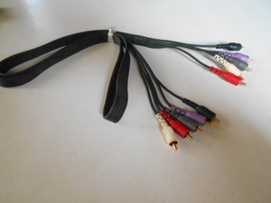★　ＲＣＡ　ピンケーブル　ケーブルの端に５　白、赤、灰色、紫、黒の端子が接続　現状品　★