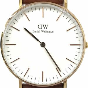 Daniel Wellington ダニエルウェリントン DW Classic クラシック 腕時計 クオーツ アナログ ラウンド ホワイト ゴールド 電池交換済 動作OK