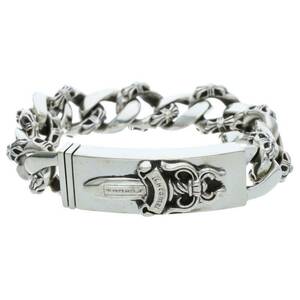 クロムハーツ Chrome Hearts ID DAGGER/ダガーIDファンシーリンク サイズ:13LINK シルバーブレスレット 中古 OM10