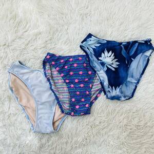 259【おまとめビキニパンツ3枚】美品水着 ビキニパンツ ビキニショーツ ハイカットビキニ 女子大人レディース 可愛いセクシー花柄Mサイズ