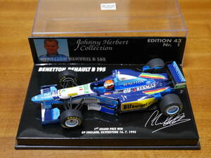 即決 1/43 ミニチャンプス ベネトン ルノー B195 J.ハーバート イギリスGP 初優勝 1995 ジョニー・ハーバート コレクション
