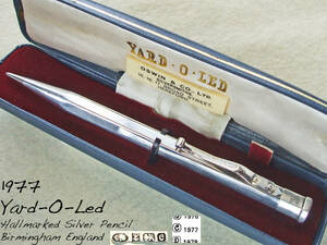 ◆6角純銀◆1977年製 Yard-O-Led シルヴァーペンシル バーミンガム◆ 1977 Yard O Led Hallmarked Silver Pencil Birmingham◆