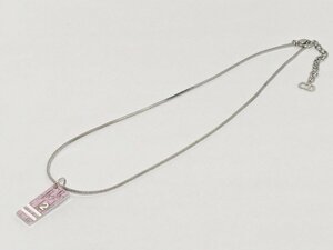 Christian Dior クリスチャンディオール トロッタープレートNo.2 ネックレス ペンダント カラー：ピンク/シルバー