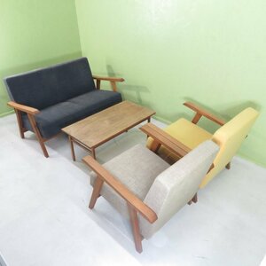 greeniche グリニッチ Basic Sofaセット ベイシックソファ2P 1P テーブル 北欧家具 応接ソファセット YH13658 中古デザイナーズ家具