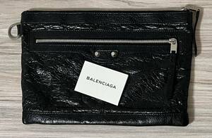 【美品】BALENCIAGA クラシック　クリップ　ブラック　クラッチ　アリーナ　レザー