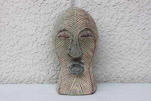 ■アフリカ 部族 仮面 お面 オブジェ マスク 木彫り 彫刻 時代物 その1