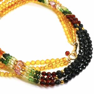 ◆K18 天然石ネックレス◆A● 約12.6g 約44.0cm ジュエリーjewelry necklace EB5/EB5