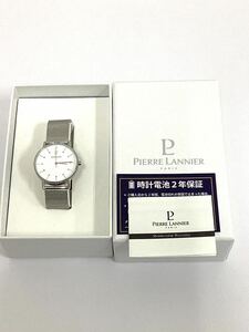 【極美品・未使用品】ピエールラニエ　Pierre Lannier　メンズ　腕時計 クォーツ 稼働品 白文字盤 　箱・保証書付P202J108　＃16721