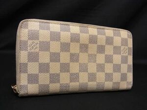 1円 LOUIS VUITTON ルイヴィトン N60012 ダミエアズール ジッピーオーガナイザー ラウンドファスナー 長財布 アイボリー系 CD1282