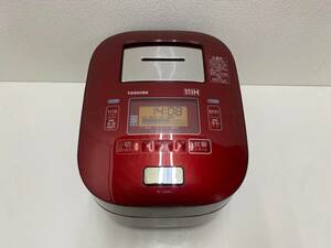 【A050】中古品　TOSHIBA　東芝　真空圧力IH　RC-10VXH　1.0L　5.5合　2014年製　グランレッド　通電確認済