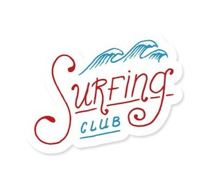 ステッカー サーフィン アメリカン 車 アウトドア スーツケース おしゃれ かっこいい レトロ バイク 海 SURFS UP DECAL 波 SURFING CLUB