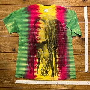 Bob Marley Tee Tシャツ 半袖 タイダイ　USA古着　古着 ビンテージ ラスタカラー　ラスタファリアン　ジャーライオン
