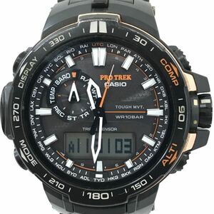 CASIO カシオ PROTREK プロトレック 腕時計 PRW-6000Y-1 電波ソーラー タフソーラー マルチバンド6 アナデジ ラウンド オレンジ 動作確認済