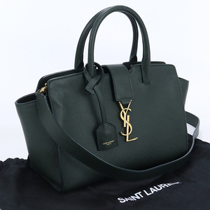 中古良品サンローランSAINT LAURENT ダウンタウン　ブランド ベイビー カーフ 635346 グリーン系　 ランク：A us-2 2WAY ショルダー