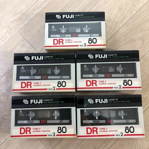FUJI フジカセットテープ DR 80 2本パック 5個セット 計10個 富士フィルム カセットテープ 未使用 未開封 デッドストック (A1416)