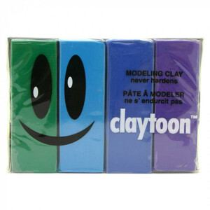 MODELING CLAY(モデリングクレイ)　claytoon(クレイトーン)　カラー油粘土　4色組(クール)　1Pound　3個セット /a