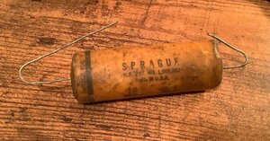 ビンテージ Sprague Wax 1.0 400v コンデンサ (電子部品)(在庫1)