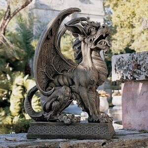聖アンブローズ門守護獣 アルゴスのガーゴイル彫像 西洋造形アート ゴシック美術 彫刻オブジェ庭園 (輸入品