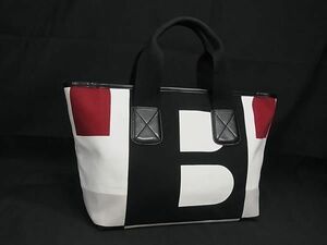 1円 ■美品■ BALLY バリー キャンバス×レザー ハンドバッグ トートバッグ レディース アイボリー系×マルチカラー AW8361