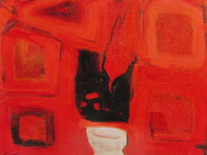 脇田和、【赤の中】、希少な画集画より 、新品高級額 額装付 美品、送料無料 絵画