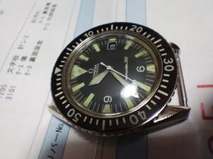 メーカー見積書有り　OMEGA　Seamastar300 Ref.166.024(166.002?)　ビッグトライアングル　Cal.752　ブラックデイト