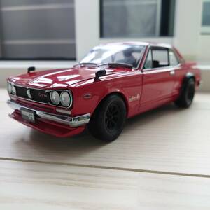 京商1/18NISSANハコスカ2000GT−R　Fスポイラー/RSワタナベ　レッド