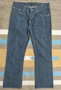 中古 Nudie Jeans ヌーディ・ジーンズ デニム ジーンズ ブーツカット BOOTCUT OLA 表示30/32 W76-78 薄手で柔らかいデニム・色濃いめ