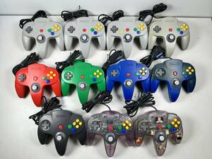 ♪【中古】任天堂 Nintendo 64 コントローラ 11個 まとめ N64 ロクヨン ゲーム 動作未確認 ジャンク ＠80(4)