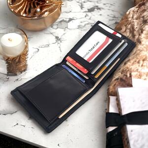 二つ折り財布 内装：黒 メンズ レディース BOX型小銭入れ カードケース