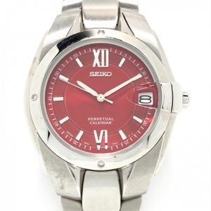 SEIKO(セイコー) 腕時計 パーペチュアルカレンダー 8F32-005A メンズ 社名、勤続10年の刻印あり レッド