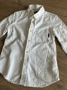 ファイブフォックス　Purple &Yellow コムサデモード　白長袖ボタンダウンシャツ　美品　サイズ120