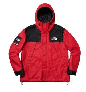 新品デッドストック納品書付SUPREME THE NORTH FACE　Leather Mountain Parka Red シュプリーム レザー マウンテン パーカー レッド S