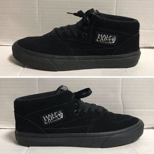 送料無料 VANS バンズ HALF CAB ハーフキャブ シューズ スエード 黒 ブラック オールブラック 27.0 Halfcab