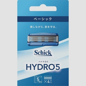 送料無料★ハイドロ Schick(シック) ハイドロ5 ベーシック 替刃 (4コ入) スキンガード付 5枚刃 ブルー