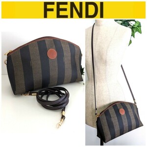 良品 FENDI オールドフェンディ ペカン ヴィンテージ 2way ショルダーポーチ ポシェット サコッシュ クラッチバッグ 鞄 レディース メンズ