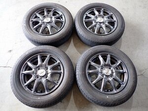 YS7953【送料無料155/70R13】ミライース バモスなどへ ブリヂストン エコピアEP150 中古夏タイヤセット ■13×4J 100/4H ET43■