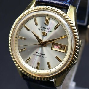 SEIKO 5 Sportsmatic セイコー5 スポーツマチック デラックス 自動巻 7619-7040 25石 ギザベゼル イルカ 1966年 デイデイト メンズ