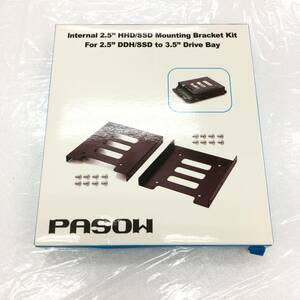 【1円オークション】 Pasow 2パック】 HDD/SSD用変換ブラケット 2.5 → 3.5変換マウンタ サイズ変換ブラケット TS01B001707
