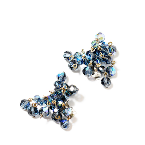 Vintage　1950′s　blue aurora beads　gorgeous earrings