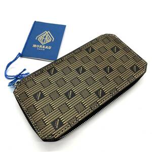 【新品・正規品！】MOREAU PARIS（モローパリ）ラウンドジップ長財布 ゴールド&ブラック GOYARD ゴヤール LOUIS VUITTON ダミエ フランス製