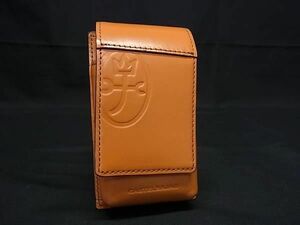 1円 ■美品■ CASTELBAJAC カステルバジャック レザー シガレットケース 煙草ケース オレンジ系 AW8150