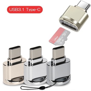 USB2.0 Type C-Micro SD/TF T-Flashカードリーダー/ライター アルミ インジケーターありUSB-C iPadなど対応 32/512GB対応動作確認済み 灰
