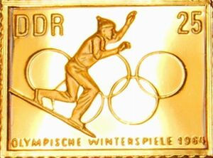 2 オリンピック オーストリア インスブルック五輪 スキー ドイツ 切手 コレクション 国際郵便 限定版 純金張り 24KT 純銀製メダル コイン